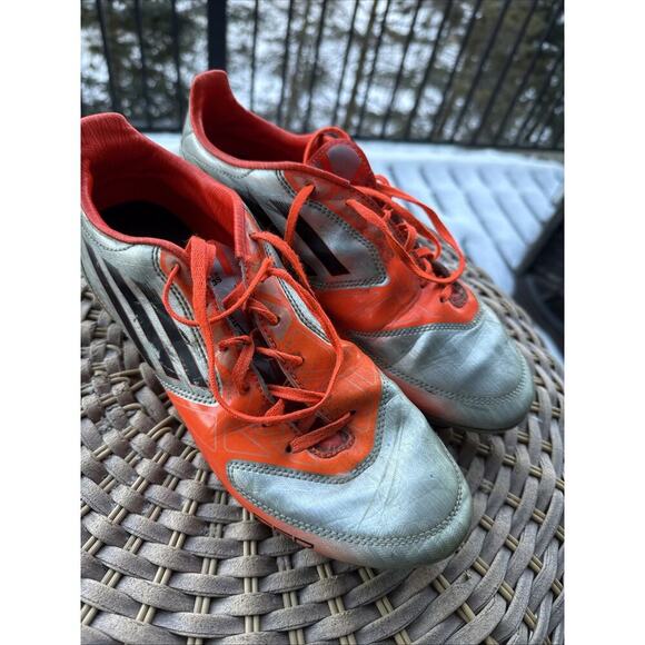 Adidas F50 Adizero Leather Soccer Boots Cleats Gray Orange 8.5 US 8 UK 42 FR main image 11
